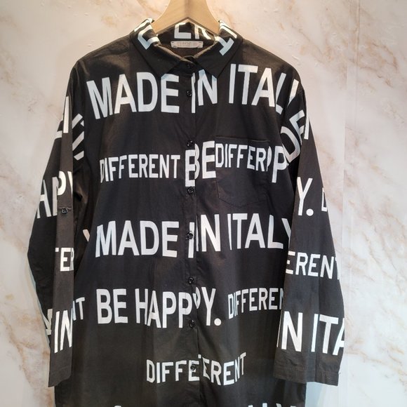 AYTE Be Different Oversized Grafic Print Button Shirt - Picture 2 of 9